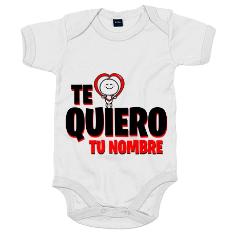 Body bebé te quiero mucho mi amor personalizable con nombre