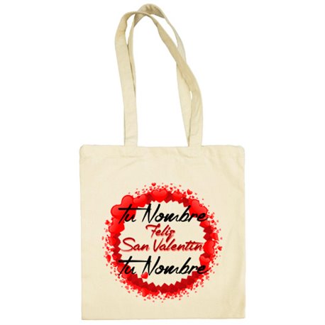 Bolsa de tela feliz San Valentín personalizable con nombre