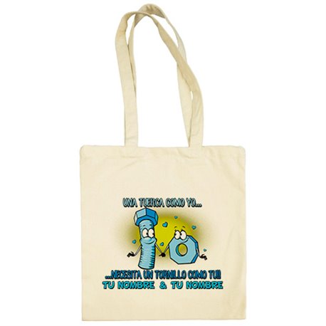 Bolsa de tela frase de amor  personalizable con nombre