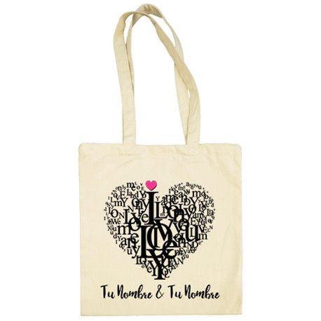 Bolsa de tela Love Style personalizable con nombre