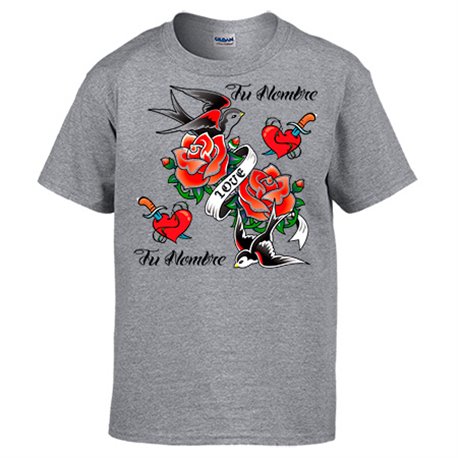 Camiseta amor molón rockero cañero personalizable con nombre