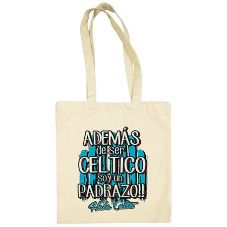 Bolsa de tela además de ser Céltico soy un padrazo Vigo fútbol