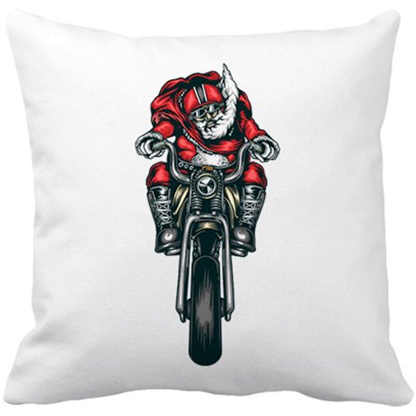 Cojín con relleno motero Papa Noel