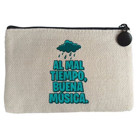 Monedero Al mal tiempo buena música   PARA NEGRO