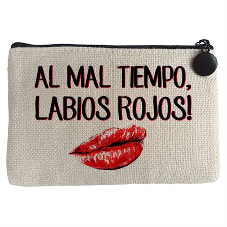 Monedero Al mal tiempo labios rojos