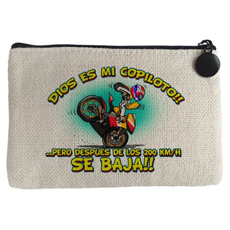 Monedero Dios es mi copiloto pero despues de los 200 km hora se baja