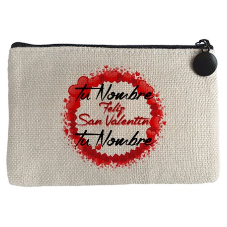 Monedero feliz San Valentín personalizable con nombre
