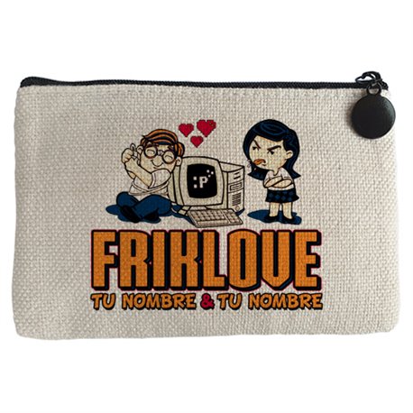 Monedero Friki Love amor friki Geek personalizable con nombre