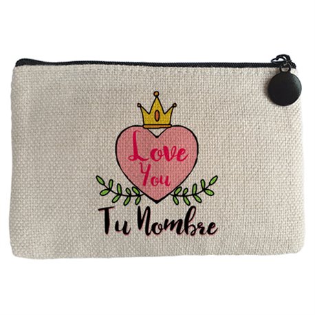 Monedero I Love You mi reina personalizable con nombre