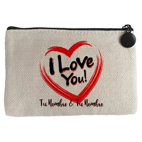 Monedero I Love You personalizable con nombre para parejas enamoradas