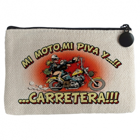 Monedero mi moto mi piva y la carretera motero