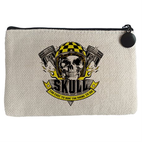 Monedero motero Skull Too Fast To Ride Too Young To Die