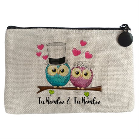 Monedero pareja casados boda buhos amor personalizable con nombre