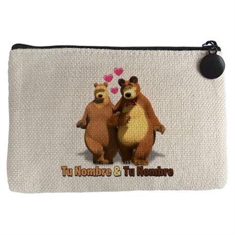 Monedero San Valentín pareja de ositos personalizable con nombre