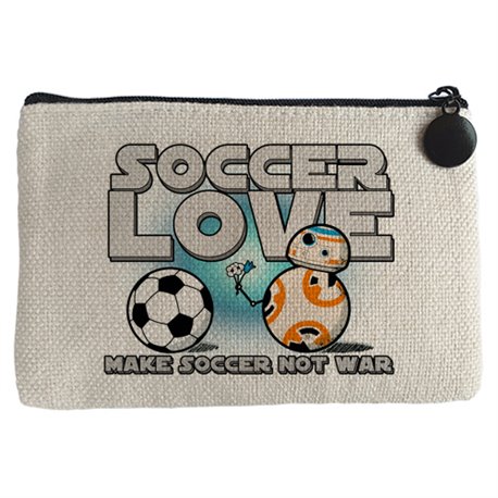 Monedero Soccer Love Make Soccer Not War para futbolero enamorado amor