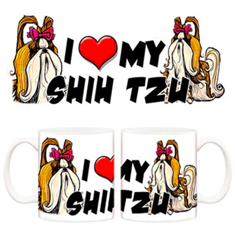 Taza I love my Shih Tzu perro