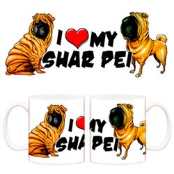 Taza I love my Shar Pei perro
