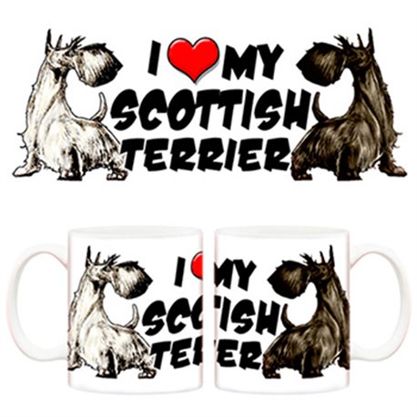 Taza I love my Scottish Terrier perro
