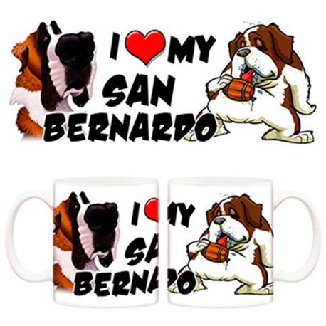 Taza I love my San Bernardo perro