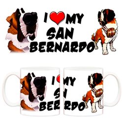 Taza I love my San Bernardo 2 perro