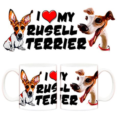 Taza I love my Rusell Terrier perro