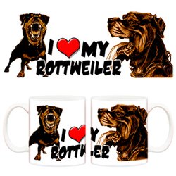 Taza I love my Rottweiler 2 perro