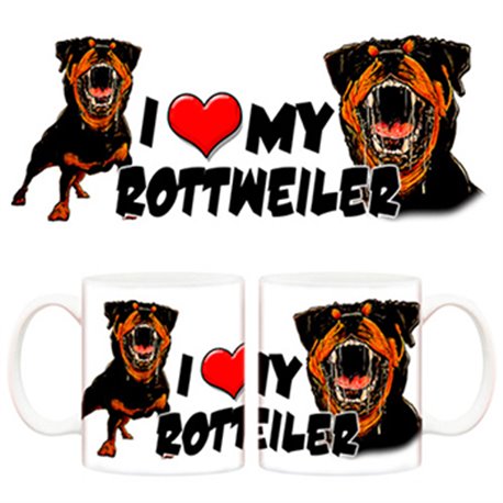Taza I love my Rottweiler 3 perro