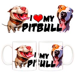 Taza I love my Pitbull perro