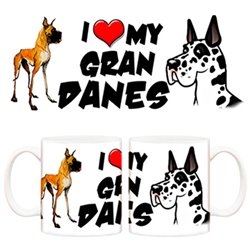 Taza I love my Gran Danes perro