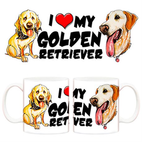 Taza I love my Golden Retriever perro