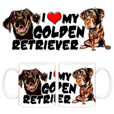 Taza I love my Golden Retriever 2 perro