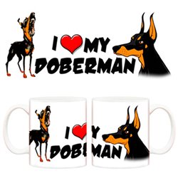 Taza I love my Doberman perro