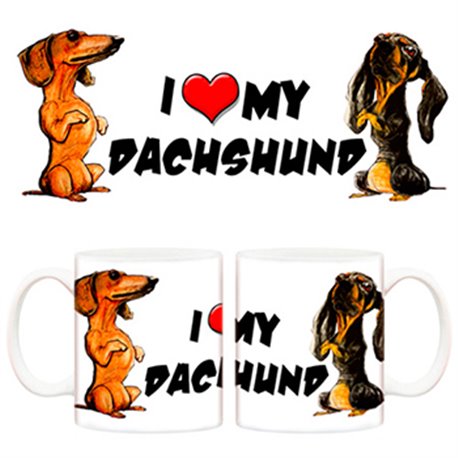 Taza I love my Dachshund perro