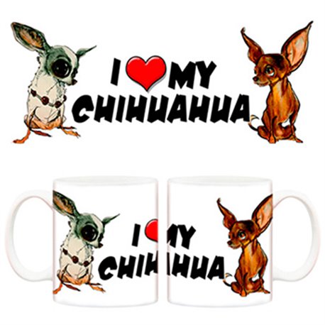 Taza I love my Chihuahua 3 perro