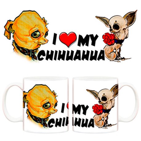 Taza I love my Chihuahua 4 perro