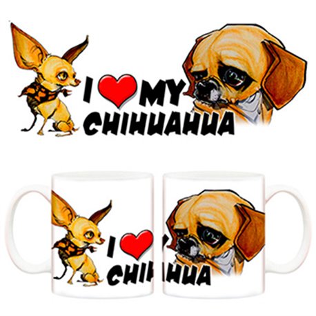 Taza I love my Chihuahua 5 perro