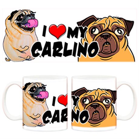 Taza I love my Carlino perro