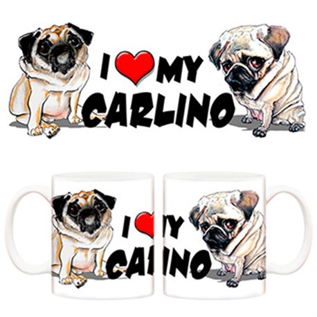 Taza I love my Carlino 2 perro