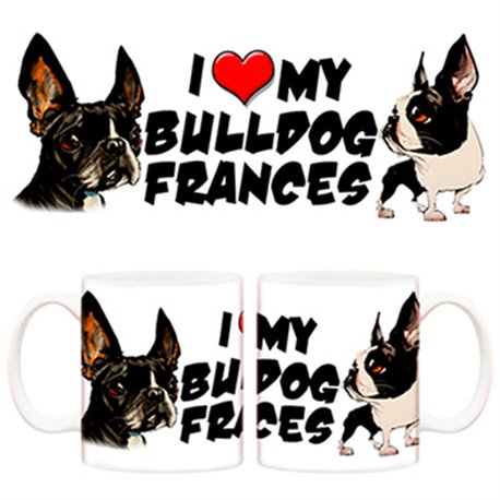 Taza I love my Bulldog Francés 2 perro