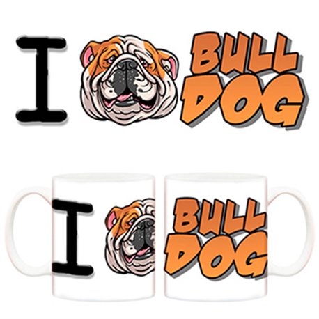 Taza I love Bulldog perro