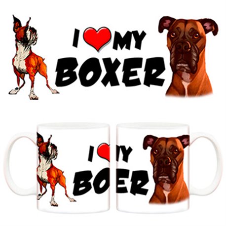 Taza I love my Boxer perro