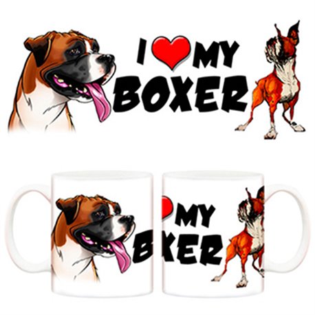 Taza I love my Boxer 2 perro