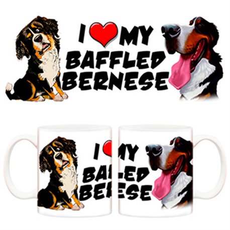 Taza I love my Baffled Bernese perro
