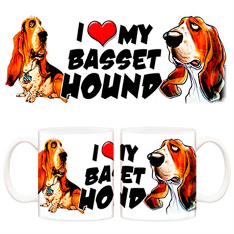 Taza I love my Basset Hound perro