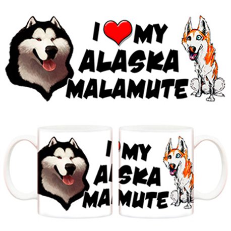 Taza I love my Alaska Malamute perro