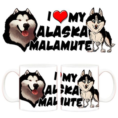Taza I love my Alaska Malamute 2 perro