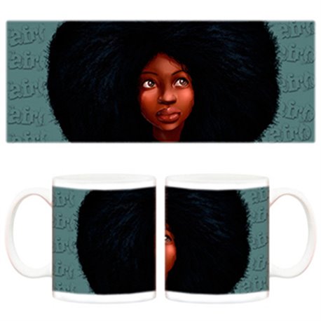 Taza Africana con pelo afro