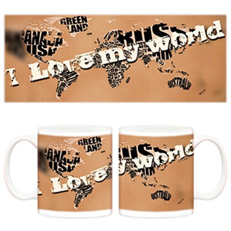 Taza I love my world
