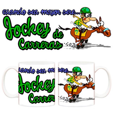 Taza Cuando sea mayor seré jockey de carreras