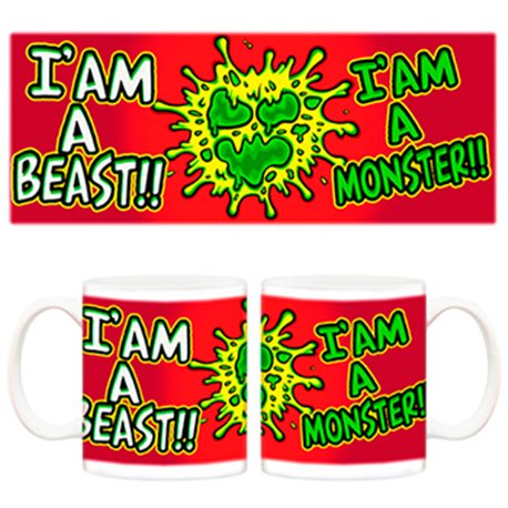 Taza Soy una bestia soy un monstuo rojo